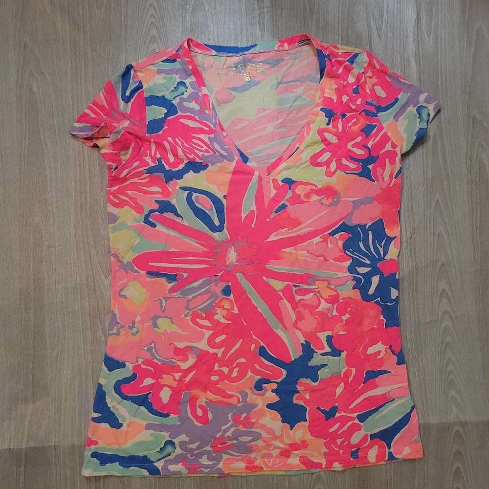 Lily Pulitzer Michele Playa Hermosa Bright Floral Top -Size: S